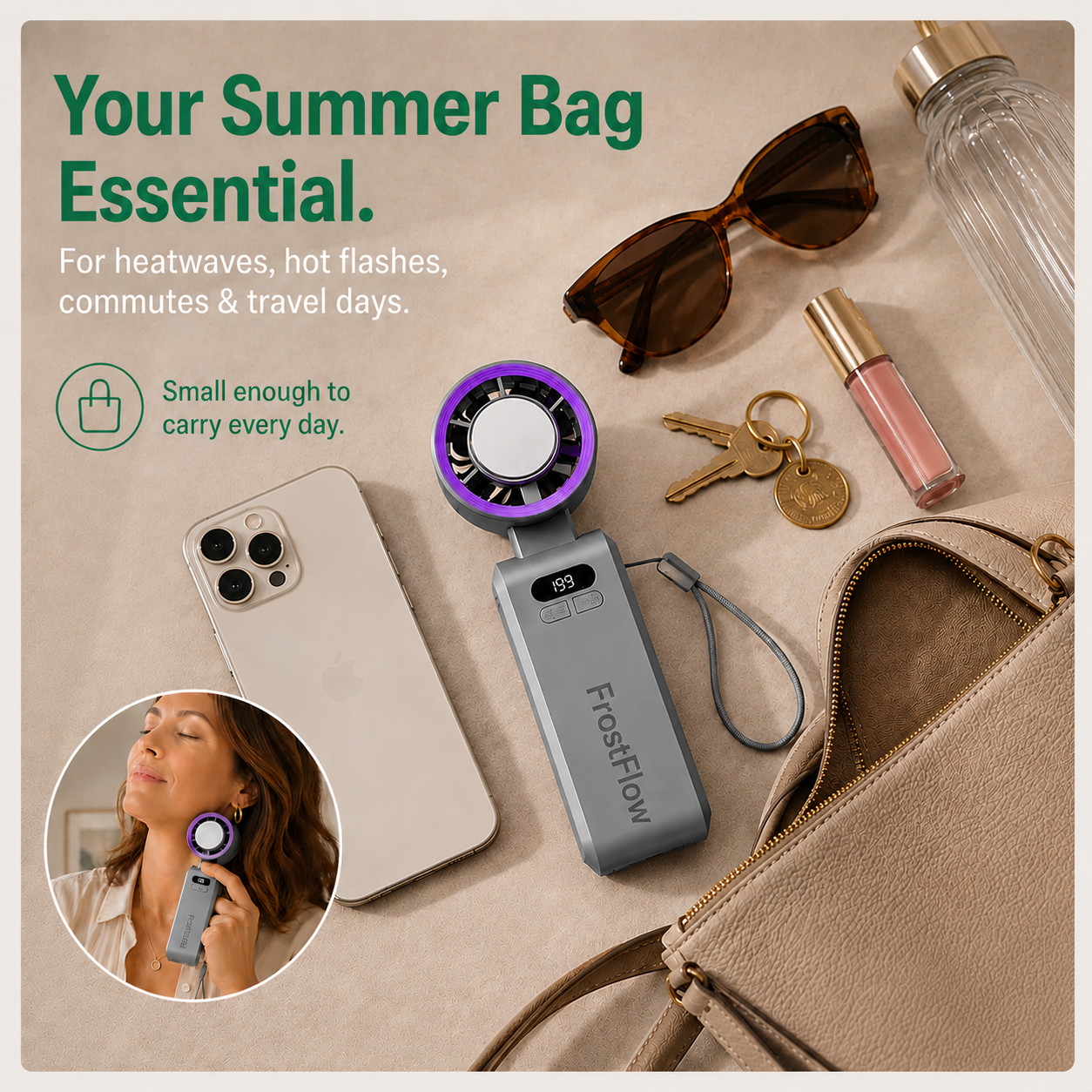 FrostFlow™ Handheld Cooling Fan