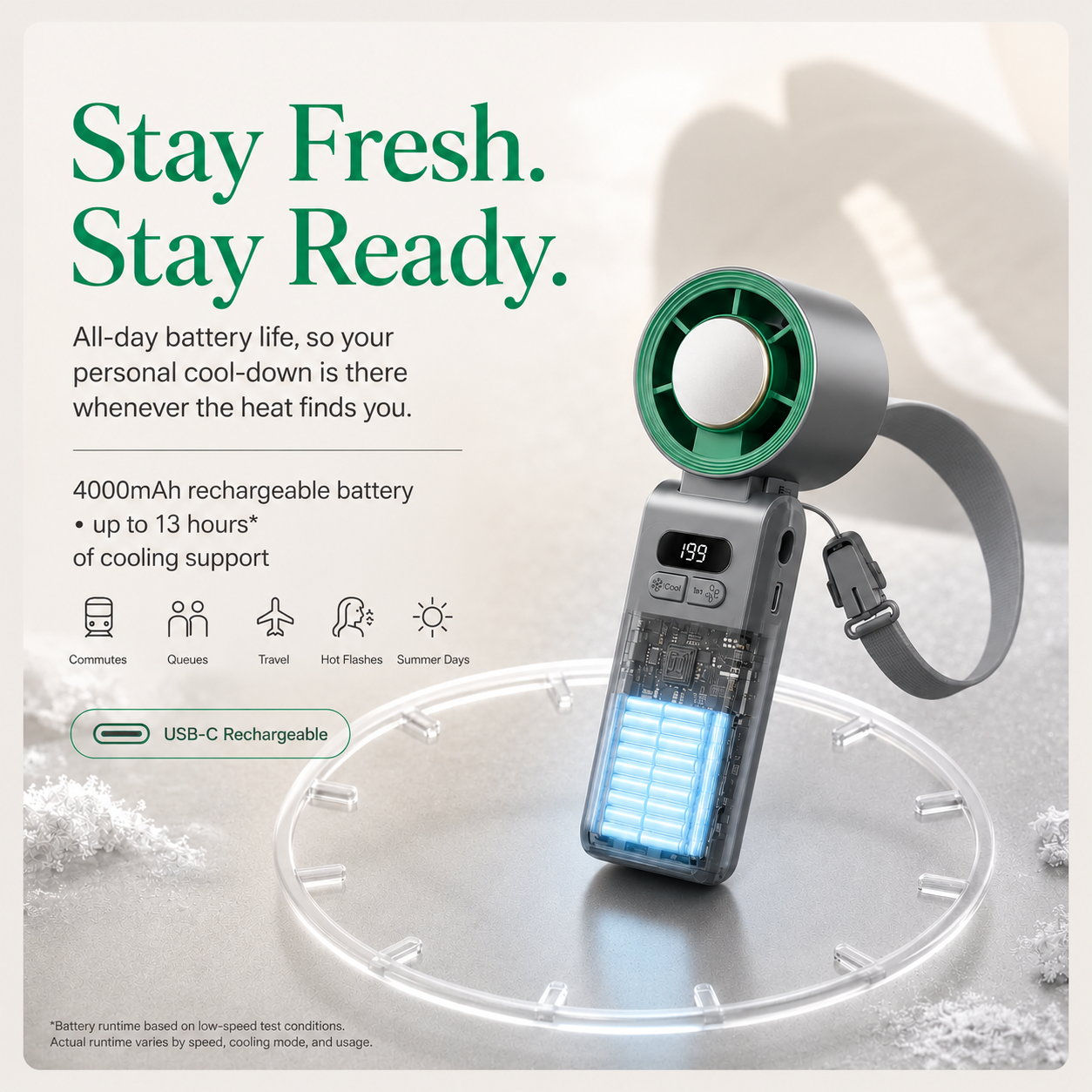 FrostFlow™ Handheld Cooling Fan